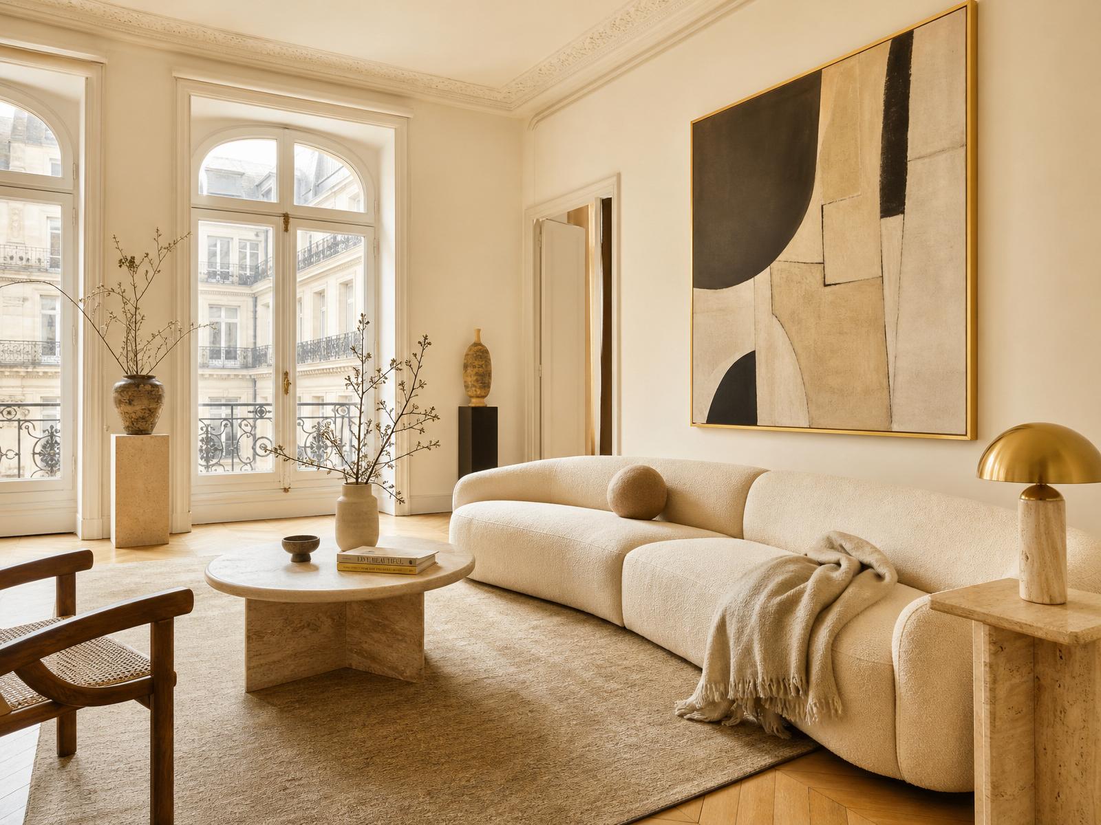Sunlit minimal Zurich apartment interior